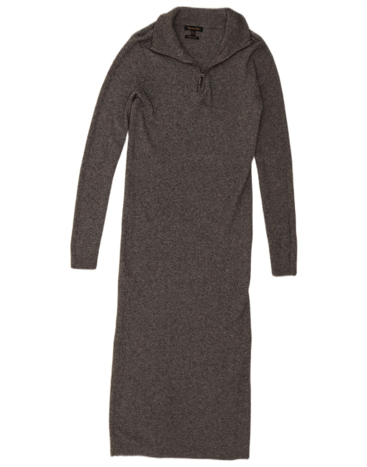 Massimo Dutti Dame Jumper Kjole UK 8 Lille Grå Lyocell