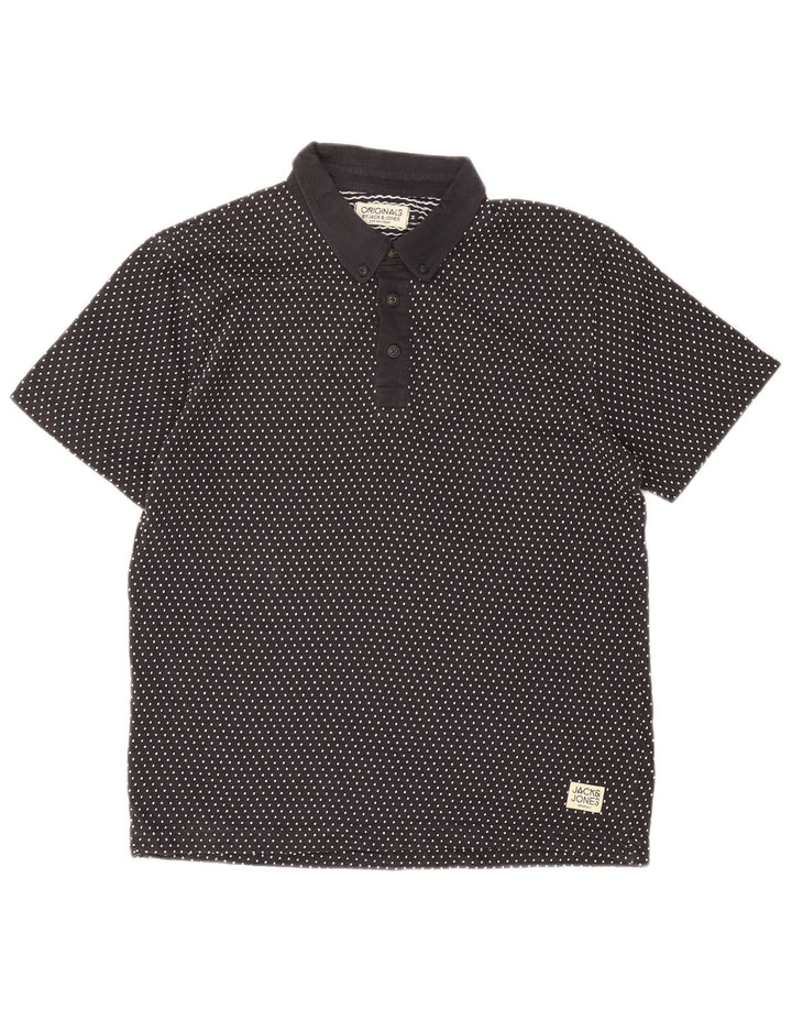 Jack & Jones herre poloshirt Medium marineblå plettet bomuld