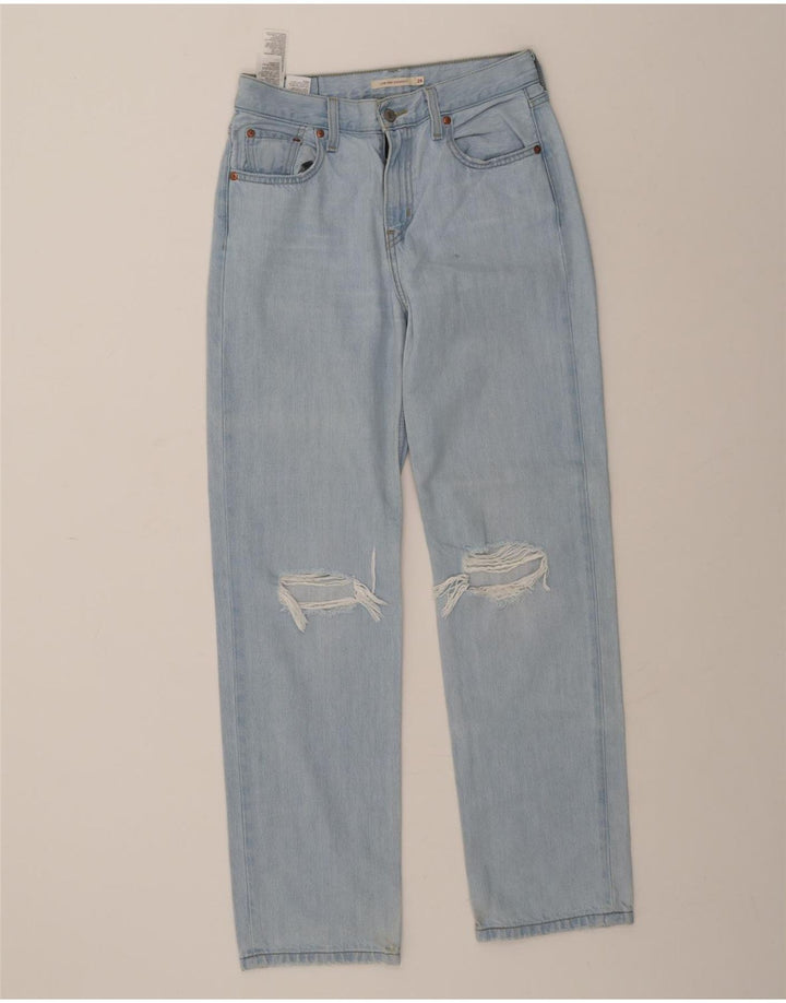 LEVI'S Womens Distressed Straight Jeans W26 L30 Blue Cotton Vintage Levi's and Second-Hand Levi's from Messina Hembry 