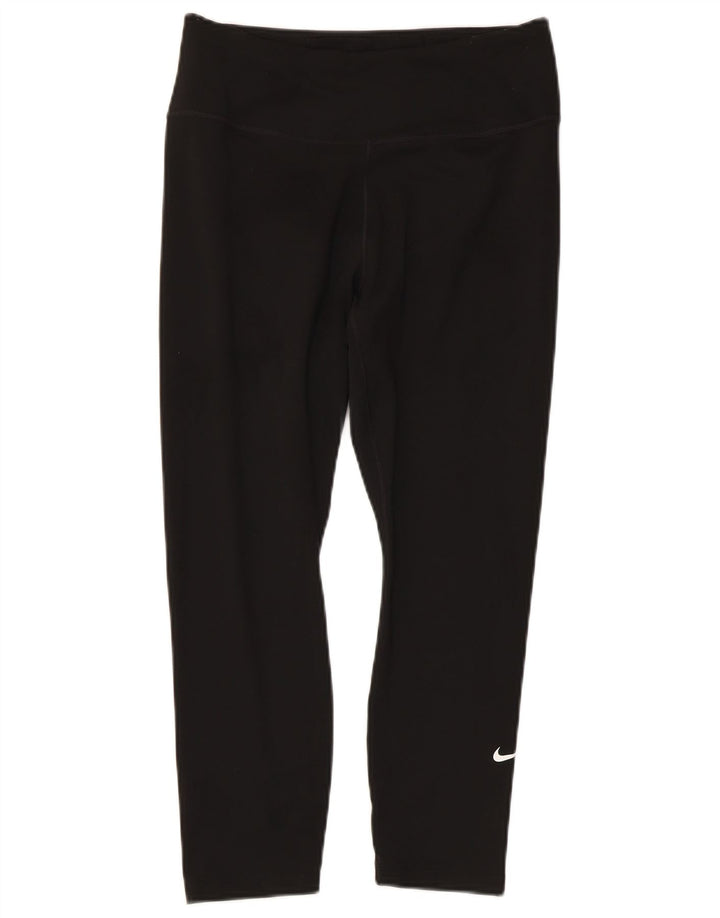 Nike Dame Dri Fit Capri Leggings UK 12 Medium Sort
