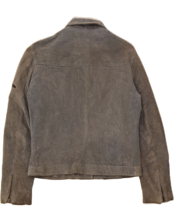 KOR@KOR Womens Suede Jacket IT 46 Large Grey Leather Vintage Kor@Kor and Second-Hand Kor@Kor from Messina Hembry 