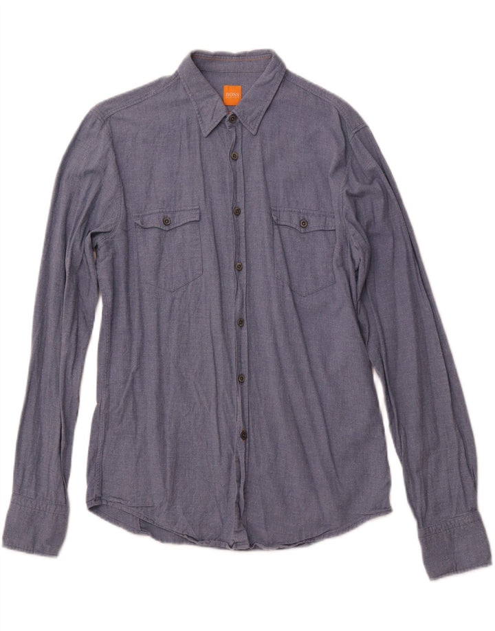 HUGO BOSS Herre Slim Fit skjorte Medium Blue Cotton