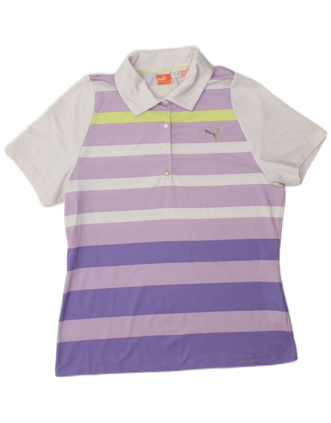 PUMA Polo skjorte til kvinder UK 14 Stor lilla stribet polyester