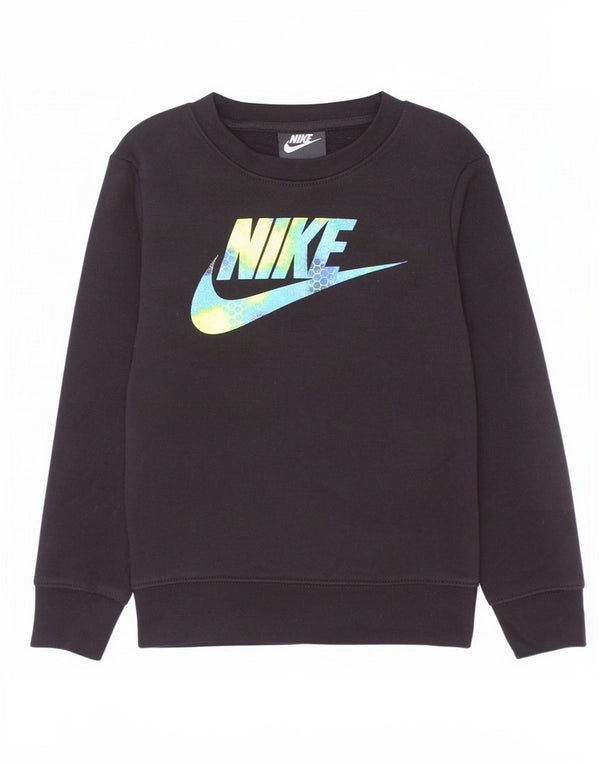 Nike Boys Graphic Sweatshirt Jumper 5-6 år Medium Sort Bomuld