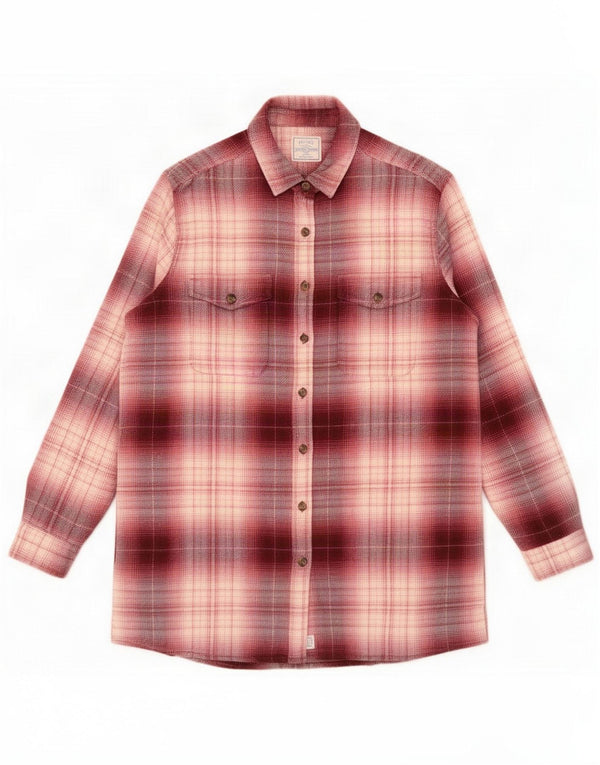 Fat Face Womens Flannel Shirt UK 12 Medium Pink Plaid Cotton
