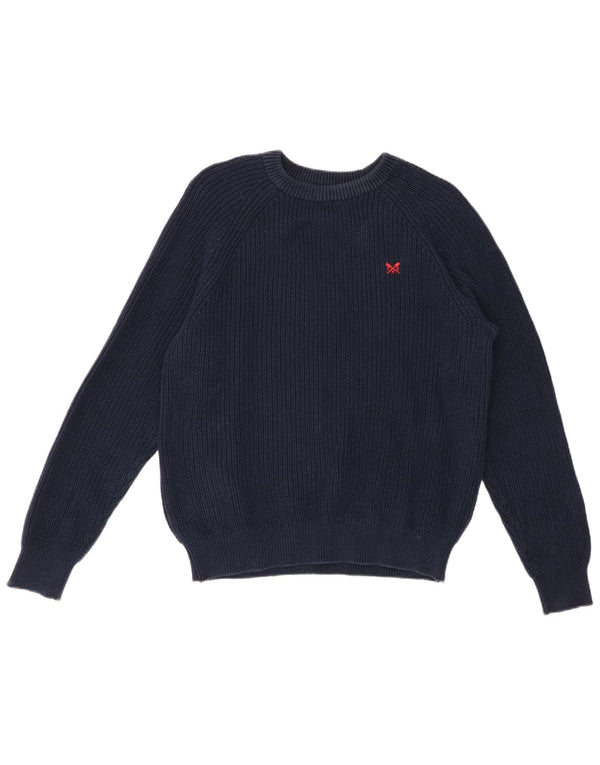 CREW CLOTHING Dame Boat Neck Jumper Sweater UK 14 Medium Navy Blue