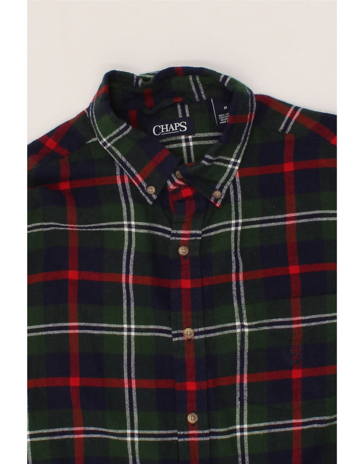 CHAPS Mens Flannel Shirt Medium Navy Blue Check Cotton Vintage Chaps and Second-Hand Chaps from Messina Hembry 