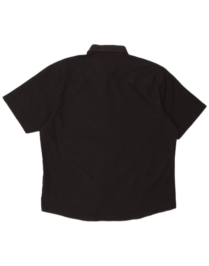 Pierre Cardin Herre kortærmet Regular Fit skjorte 3XL sort polyester