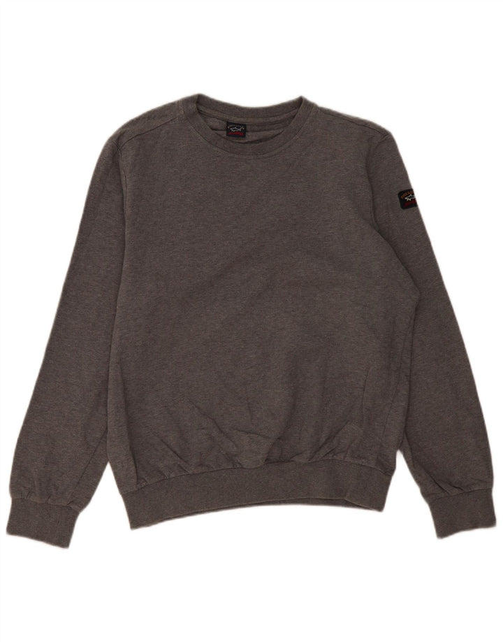 Paul & Shark Sweatshirt til mænd, stor grå flækket bomuld