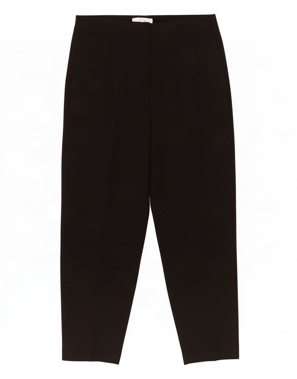 Marks & Spencer Dame Slim Cropped Trousers UK 10 Smalll W28 L26 Black