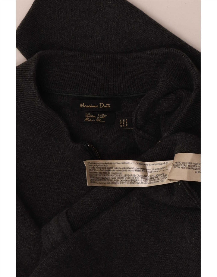 Massimo Dutti Herre Cardigan Sweater Medium Grå Bomuld