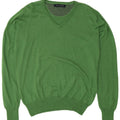 BEST COMPANY Mens V-Neck Jumper Sweater XL Green Polyamide