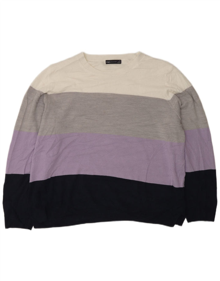 Marks & Spencer Dame sweater med rund hals DK 22 2XL Flerfarvet