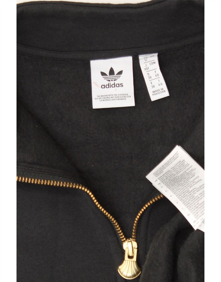 Adidas Dame Oversized Grafisk Sweatshirt Jumper UK 12 Medium Sort