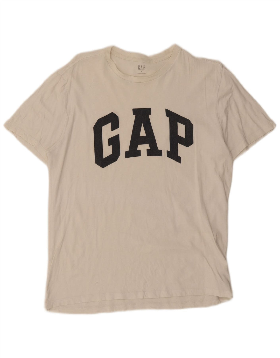 Gap Herre Grafisk T-Shirt Top Medium Hvid Bomuld