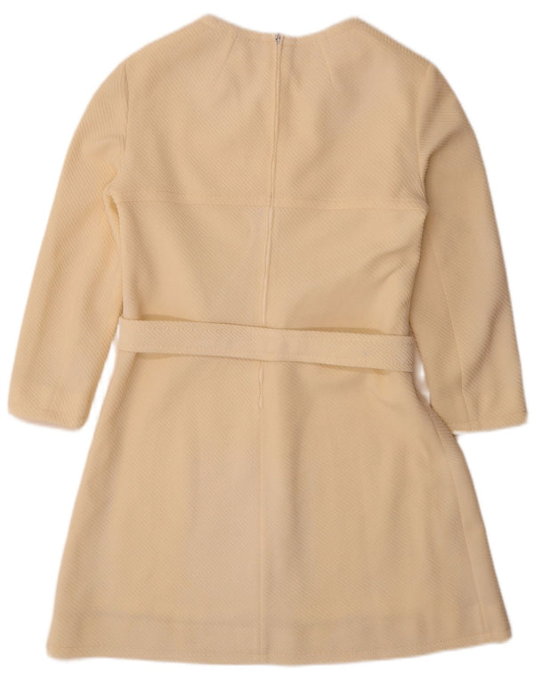 Vintage dame 3/4 ærmet A-line kjole IT 46 Large Off White