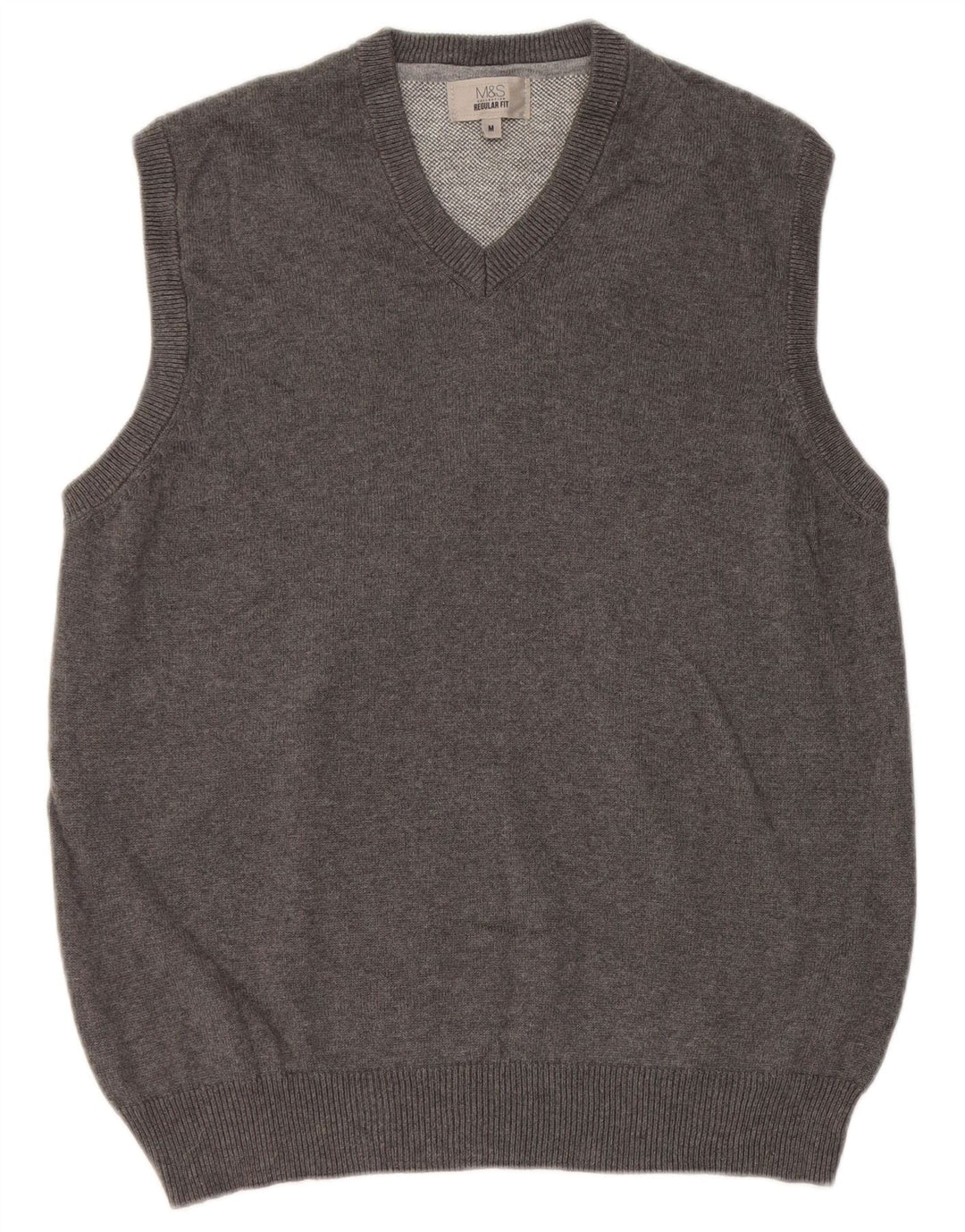 Marks & Spencer Herre Regular Fit Vest Tank Top Medium Grey Bomuld