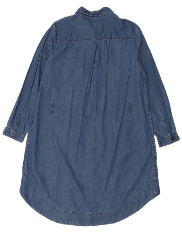 Marks & Spencer Dame Denim Shirt Dress UK 16 Large Blue Cotton