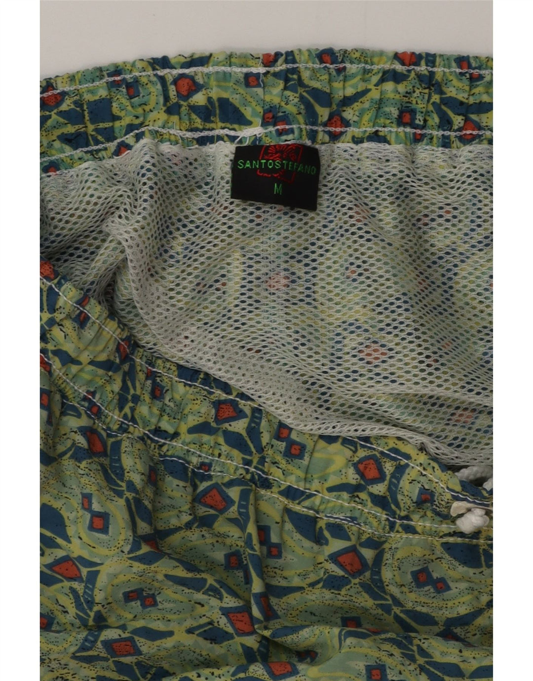 SANTO STEFANO Badeshorts til mænd mellemgrøn geometrisk polyamid