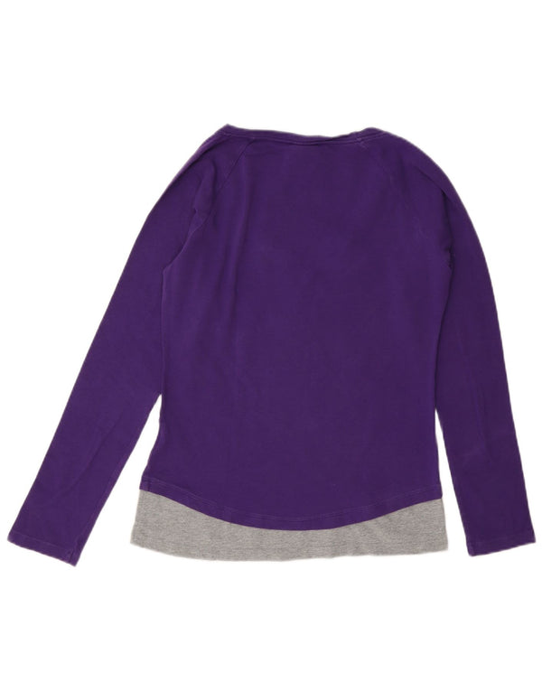 Champion Womens Heritage Fit Grafisk Top Langærmet UK 12 Medium Lilla