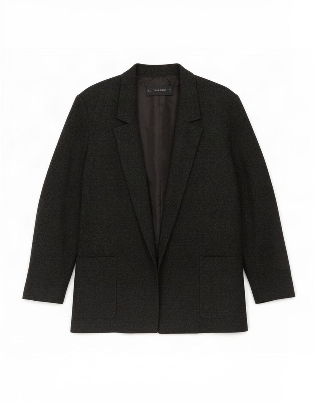 Zara Womens Open Blazer Jacket UK 14 Large Black