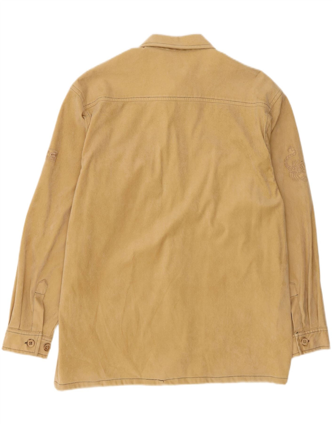 VINTAGE Mens Shirt Large Beige Polyester Vintage Vintage and Second-Hand Vintage from Messina Hembry 