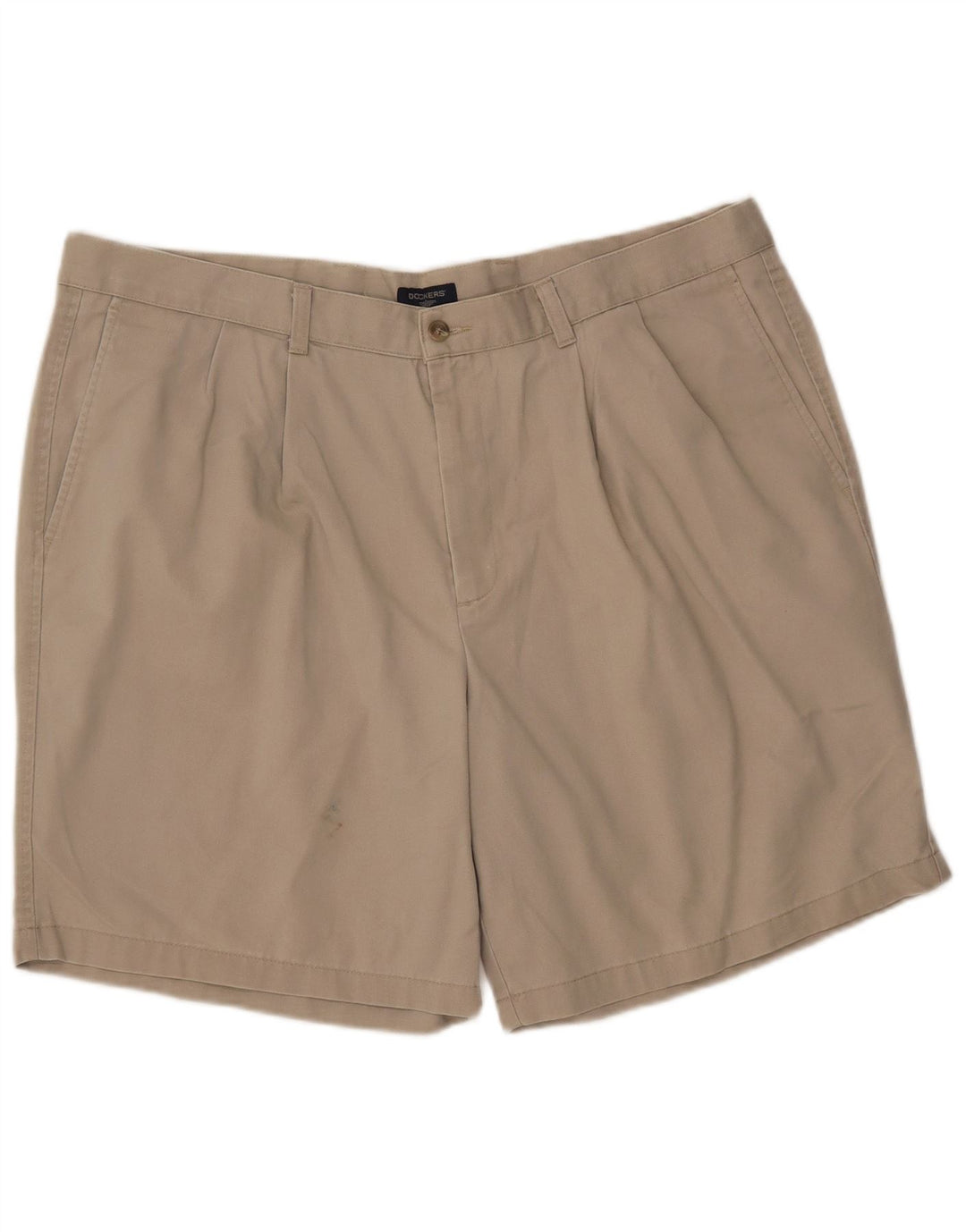 DOCKERS Herre Pegged Chino Shorts W42 2XL Beige Bomuld