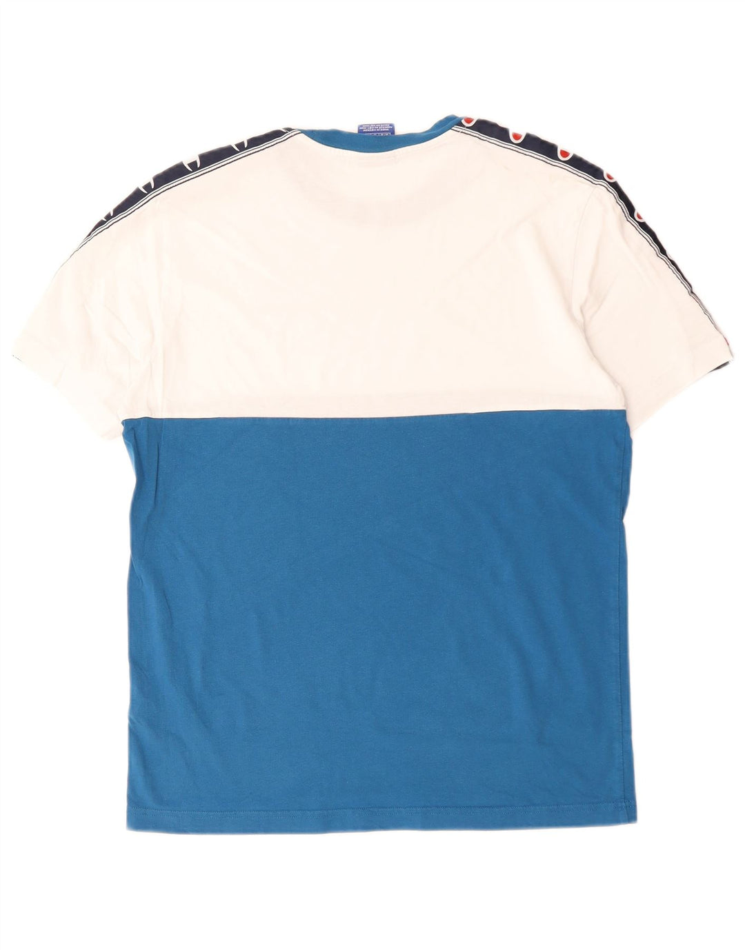 Champion Herre grafisk T-shirt Top Medium Blue Colourblock Bomuld