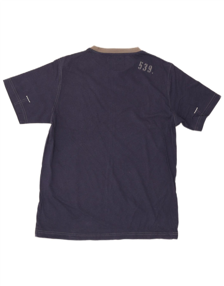 Marlboro Classics Herre grafisk T-shirt Top Medium Navyblå Bomuld