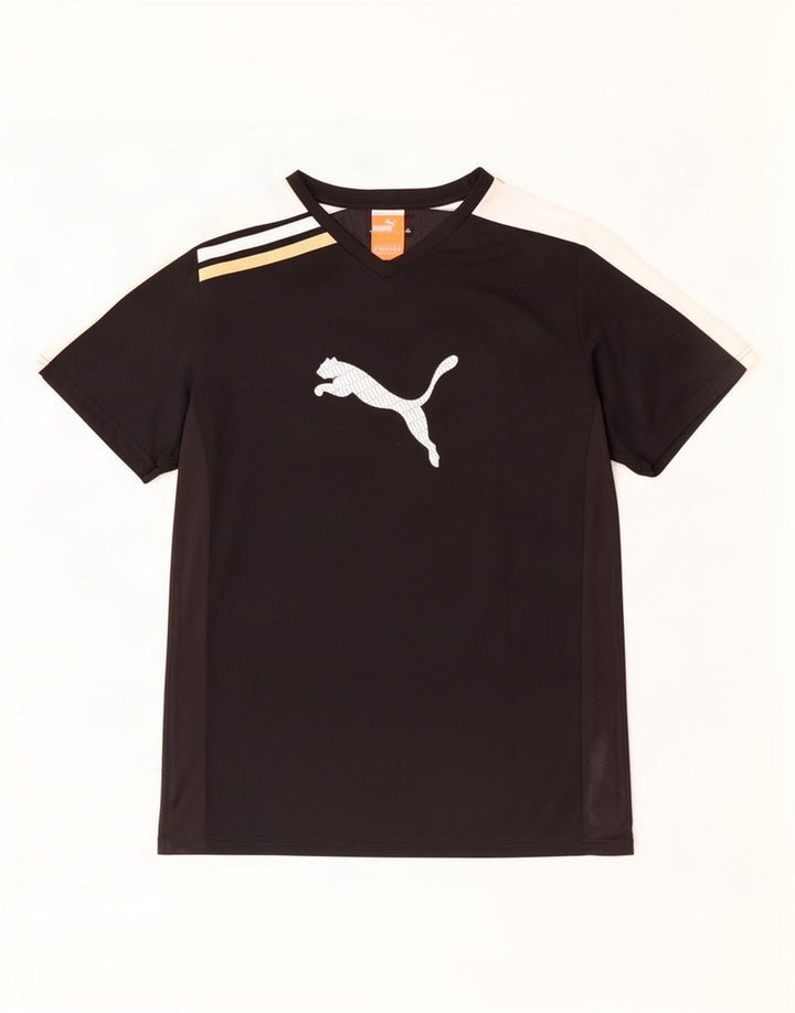 Puma Herre Grafisk T-Shirt Top Stor Sort Colourblock Polyester