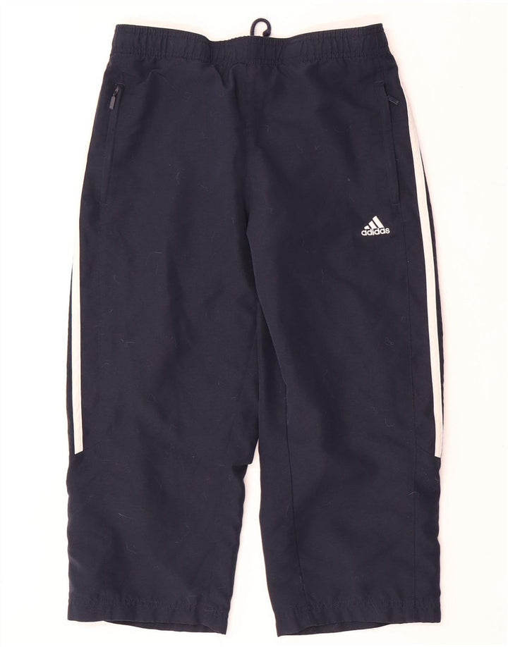 Adidas Dame Capri Træningsdragt Bukser UK 10 Small Navy Blue Polyester
