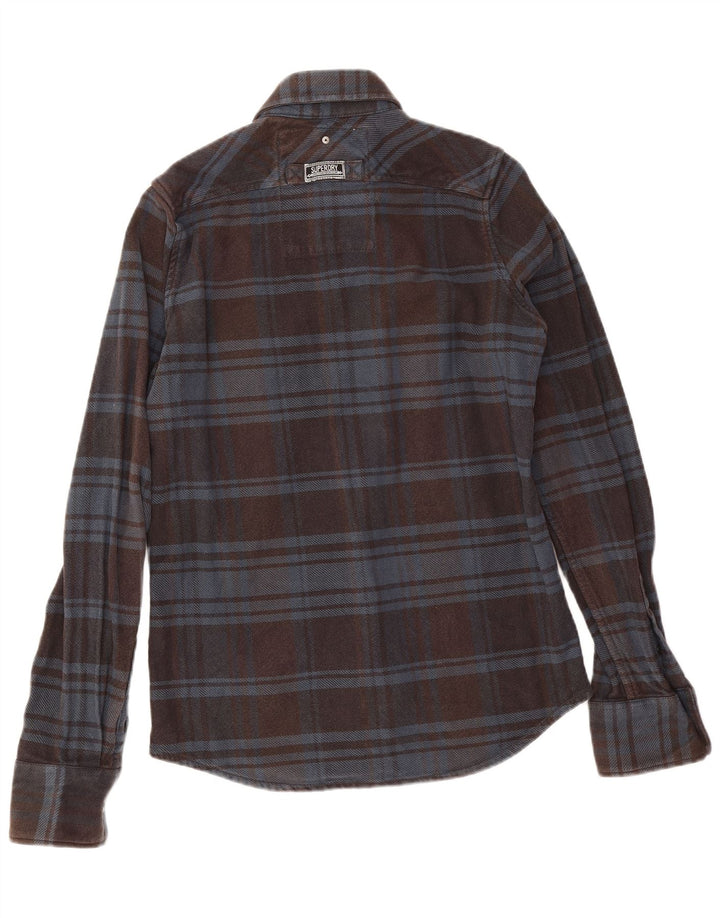 Superdry Flanelskjorte til mænd, medium brun ternet bomuld