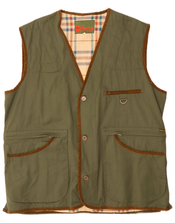 Univers Herre Utility Gilet UK 44 2XL Grøn Bomuld Classic