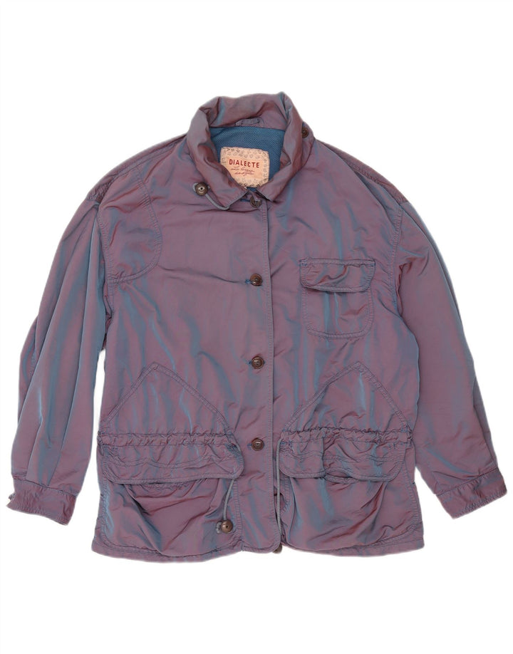 Vintage Kvinders Oversized Utility Jacket IT 44 Medium Blue Polyamide