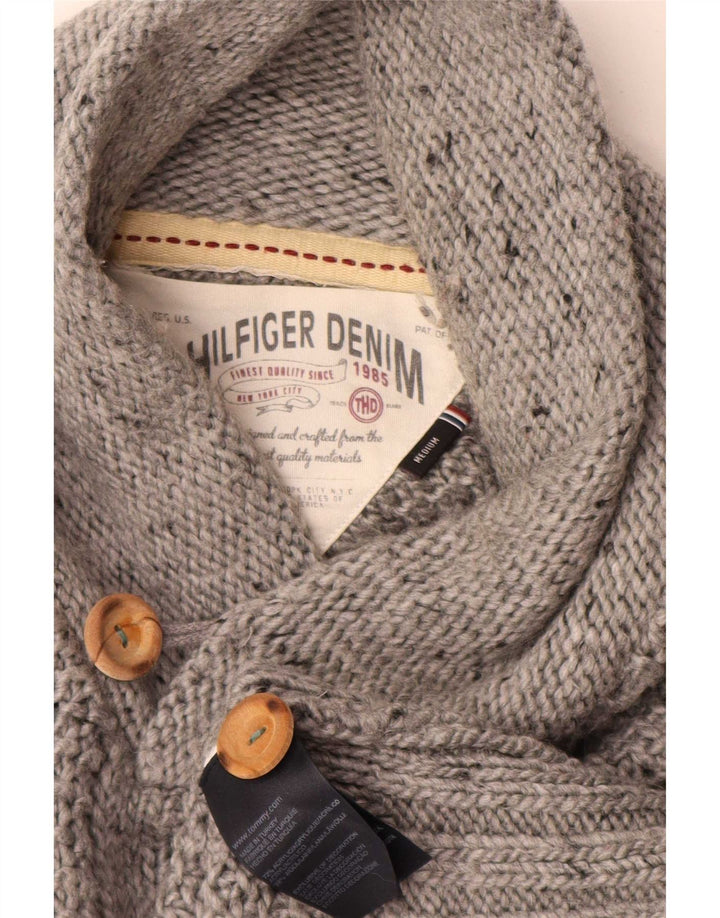 Tommy Hilfiger Herre Shawl Neck Jumper Sweater Medium Grå Akryl