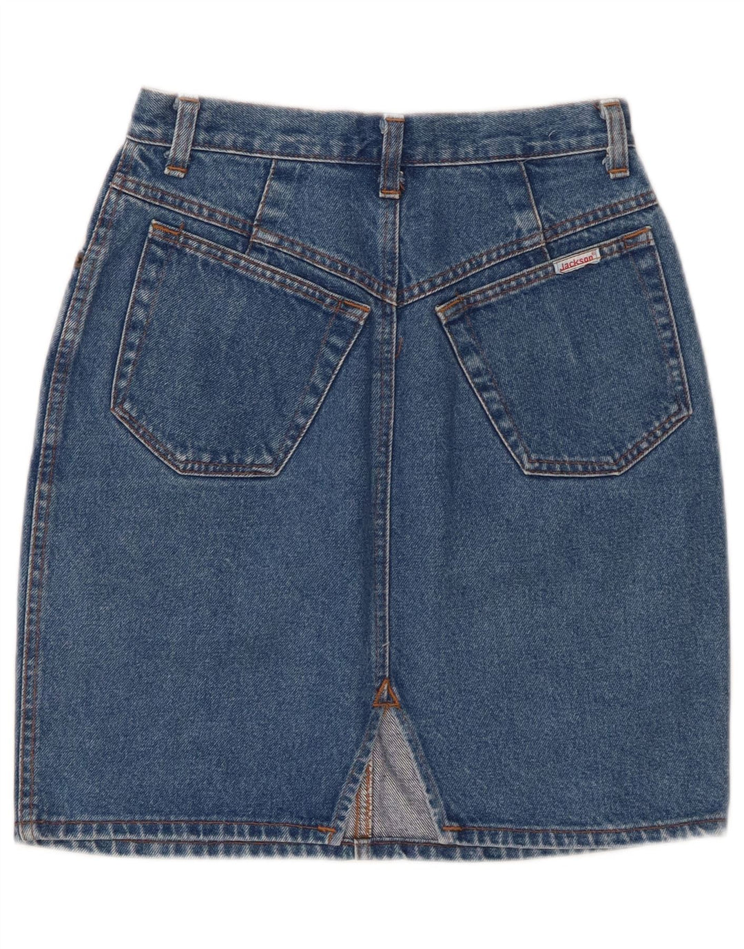 VINTAGE Dame højtaljet denimnederdel IT 44 Medium W24 Blå