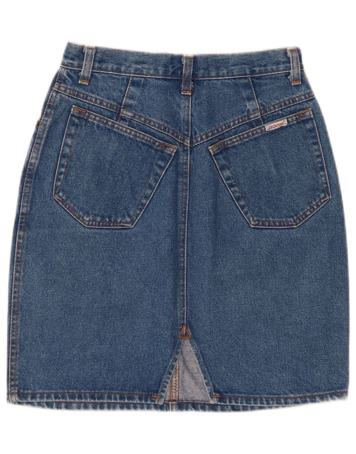 VINTAGE Dame højtaljet denimnederdel IT 44 Medium W24 Blå