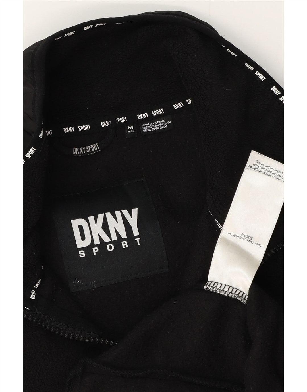 DKNY Fleecejakke til mænd UK 38 Medium Sort Polyester