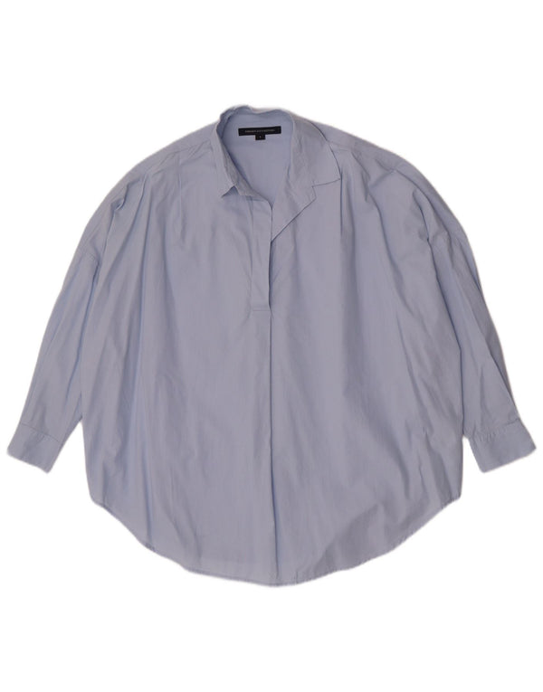 French Connection Dame 3/4-ærmet Pullover Shirt UK 10 Small Blue