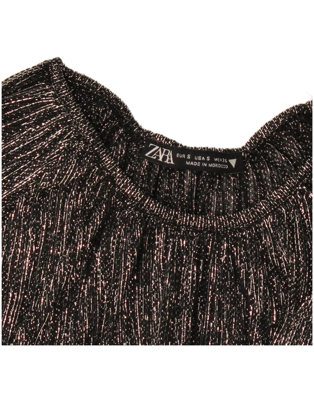 ZARA Dame Oversized langærmet bluse Top UK 10 Lille sort stribet