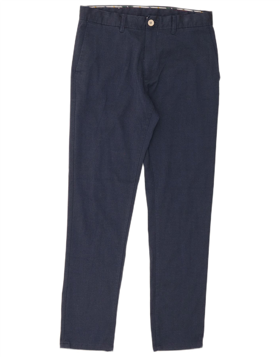 Zara Herre Slim Chino Bukser EU 38 Small W30 L29 Navy Blue Polyester