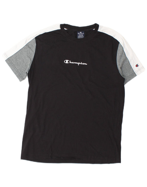 Champion Herre grafisk T-shirt Top Medium Sort Colourblock