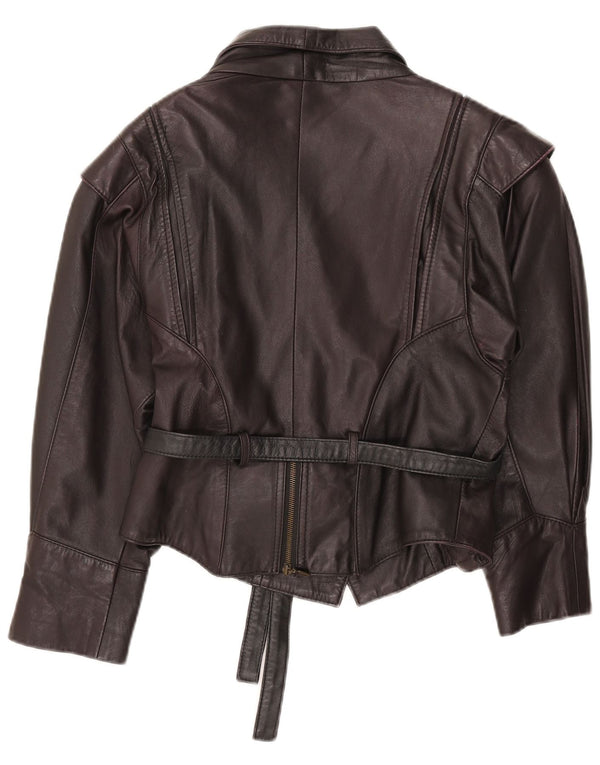 Vintage læderjakke til kvinder UK 12 Medium sort læder