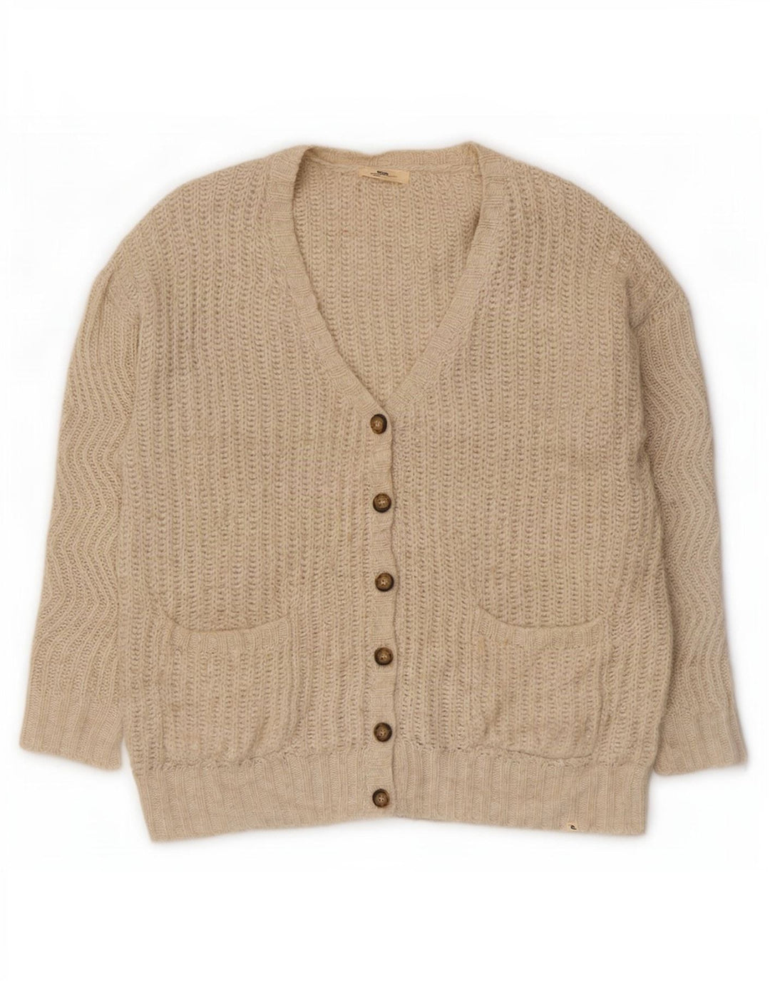 Rip Curl Dame Oversized Cardigan Sweater UK 14 Medium Beige