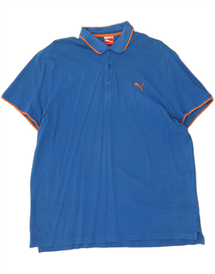 PUMA Mens Polo Shirt 2XL Blue Cotton Vintage Puma and Second-Hand Puma from Messina Hembry 