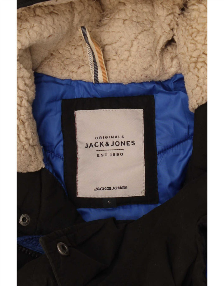 Jack & Jones Herre hættepolstret jakke UK 36 Lille sort polyester