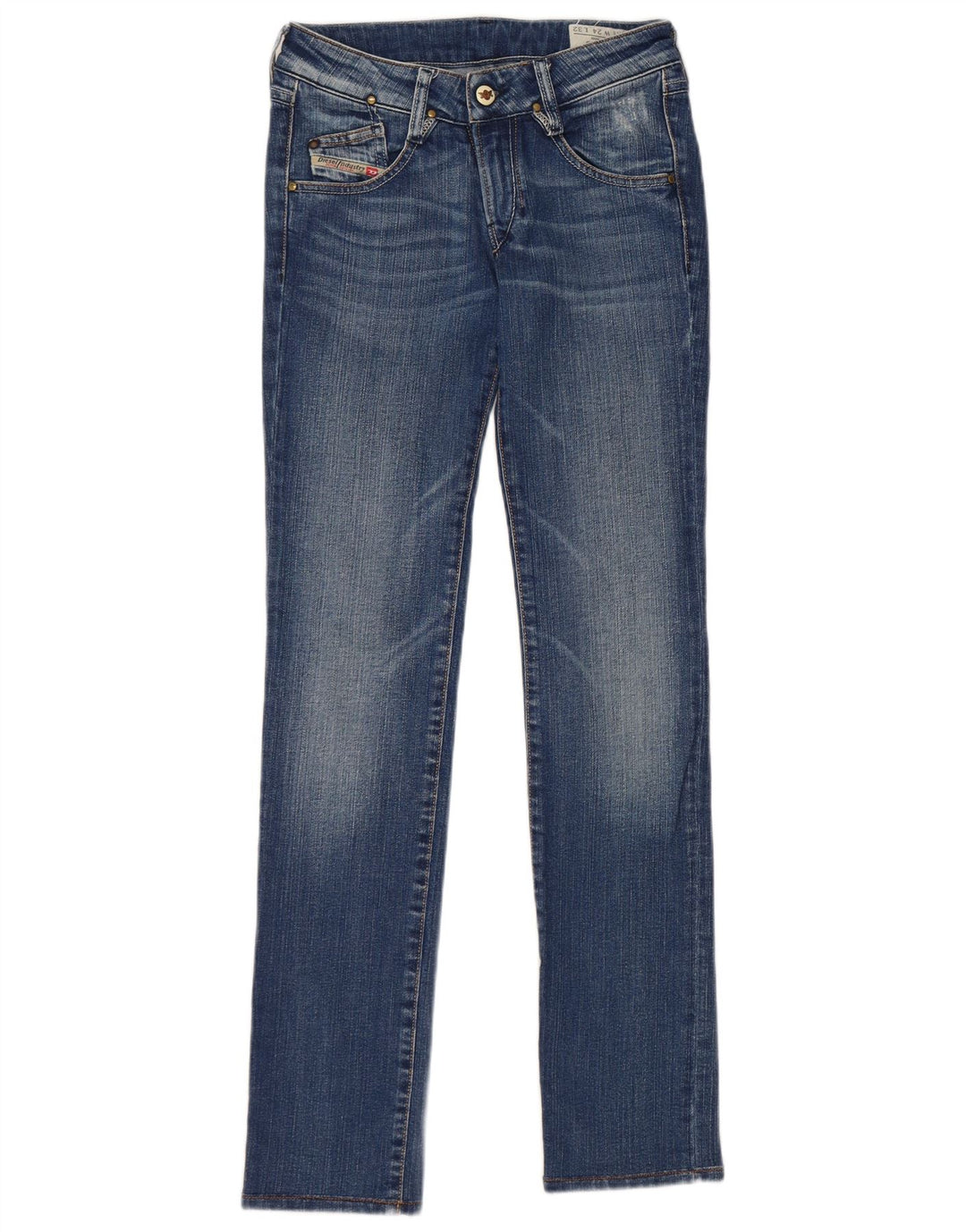 Diesel Dame Cush Slim Jeans W24 L32 Blå Bomuld