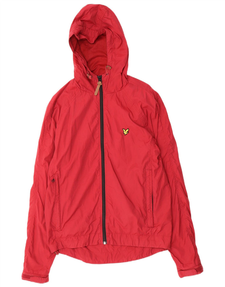 Lyle & Scott Herre Vintage Hætte Regnjakke UK 38 Medium Rød Polyamid