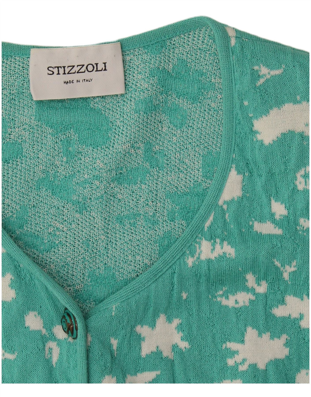STIZZOLI kvinders abstrakt mønster cardigan sweater UK 16 Large Green