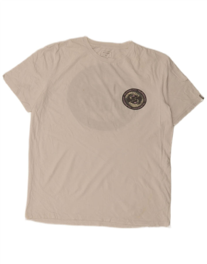 Quiksilver Herre Regular Fit Grafisk T-Shirt Top Medium White
